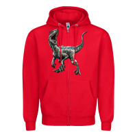 Red Velociraptor Zipper Hoodie - LillyAllenDesigns