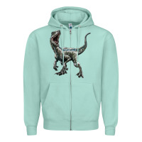 Seafoam Velociraptor Zipper Hoodie - LillyAllenDesigns
