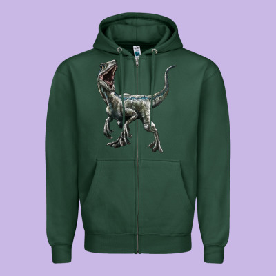 Velociraptor Zipper Hoodie Designed By Lillyallendesigns