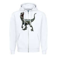 White Velociraptor Zipper Hoodie - LillyAllenDesigns