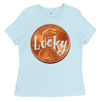Baby Blue Cute Good Luck Gift - Lucky Penny Ladies Tee - Craftify