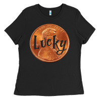 Black Cute Good Luck Gift - Lucky Penny Ladies Tee - Craftify