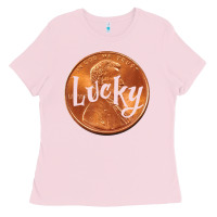 Bubblegum Pink Cute Good Luck Gift - Lucky Penny Ladies Tee - Craftify