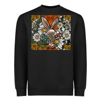 Black bunny Easter Heavyweight Sweatshirt - CowhideDigitalArt