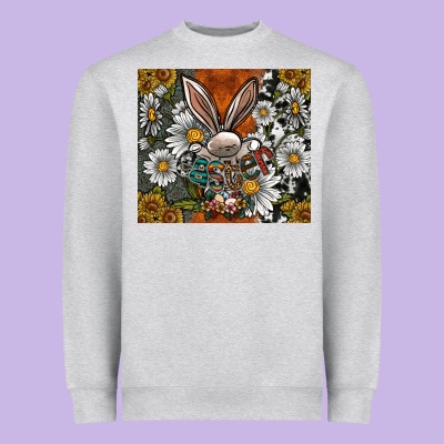 Bunny Easter Heavyweight Sweatshirt Designed By Cowhidedigitalart