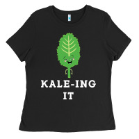 Black kaleing it kale art for vegans vegetarians Ladies Tee - Craftify