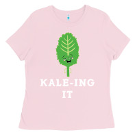 Bubblegum Pink kaleing it kale art for vegans vegetarians Ladies Tee - Craftify