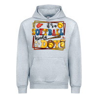 Heather Grey its a softball kinda day Urban Hoodie - AdoDesignShop