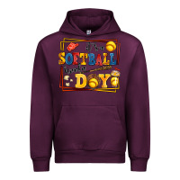 Mauve Wine its a softball kinda day Urban Hoodie - AdoDesignShop