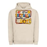 Pigment French Oak its a softball kinda day Urban Hoodie - AdoDesignShop