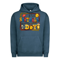 Pigment Midnight Navy its a softball kinda day Urban Hoodie - AdoDesignShop