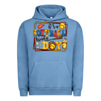 Pigment Pebble Blue its a softball kinda day Urban Hoodie - AdoDesignShop