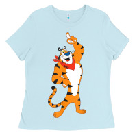 Baby Blue Frosted Flakes Tony The Tiger T Shirt Ladies Tee - Craftify