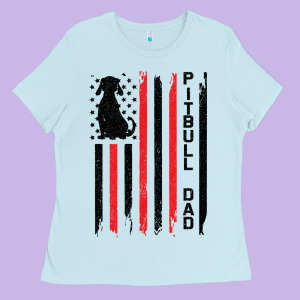 Pitbull Dad Ladies Tee Designed By Bettercallsaul