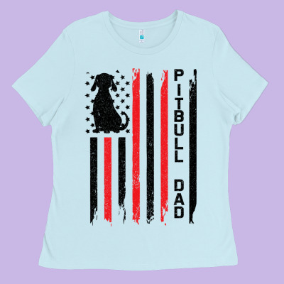 Pitbull Dad Ladies Tee Designed By Bettercallsaul
