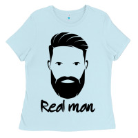 Baby Blue Real Man Ladies Tee - Craftify