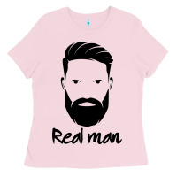Bubblegum Pink Real Man Ladies Tee - Craftify
