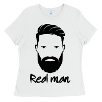 White Real Man Ladies Tee - Craftify