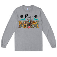 Heather Grey western pug mom Long Sleeve Tee - RanaPortraitStore
