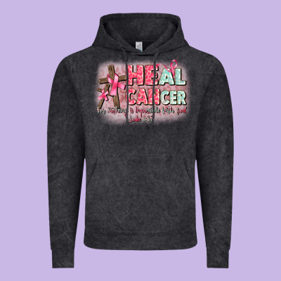 Heal Cancer Luke 1 37 Vintage Hoodie Designed By Cowgirlartshop