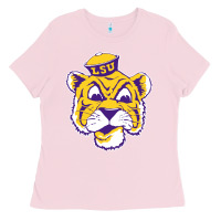 Bubblegum Pink Vintage Louisiana State Tiger Mascot Ladies Tee - Craftify