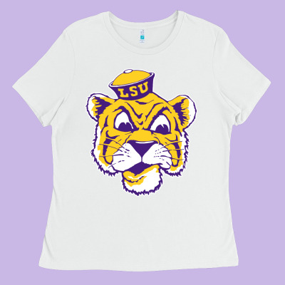 Vintage Louisiana State Tiger Mascot Ladies Tee Designed By Craftify