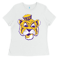 White Vintage Louisiana State Tiger Mascot Ladies Tee - Craftify