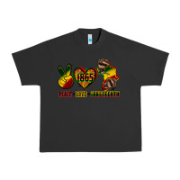 Pigment Black peace love juneteenth Urban Heavy Tee - CowGirlArtShop