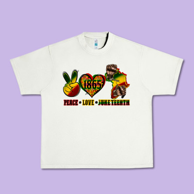 Peace Love Juneteenth Urban Heavy Tee Designed By Cowgirlartshop