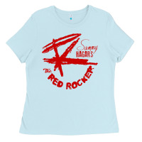 Baby Blue red rocker music Ladies Tee - Craftify