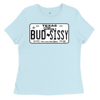 Baby Blue country love gilley's bud n sissy texas cowboy license gift raglan bas Ladies Tee - Craftify