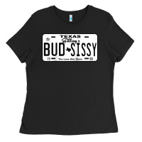 Country Love Gilley's Bud N Sissy Texas Cowboy License Gift Raglan Bas Ladies Tee | Teevron