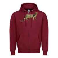 Burgundy Jaguarundi Zipper Hoodie - LillyAllenDesigns