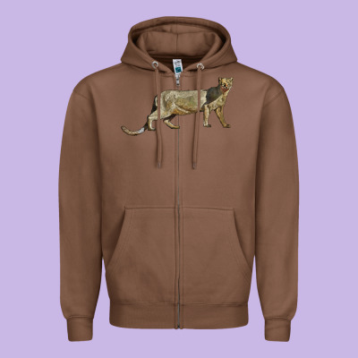 Jaguarundi Zipper Hoodie Designed By Lillyallendesigns