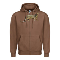 Chestnut Jaguarundi Zipper Hoodie - LillyAllenDesigns