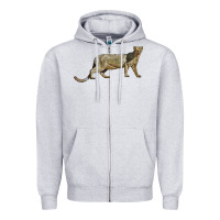 Heather Grey Jaguarundi Zipper Hoodie - LillyAllenDesigns
