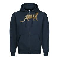 Navy Jaguarundi Zipper Hoodie - LillyAllenDesigns