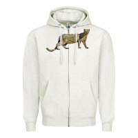 Oatmeal Heather Jaguarundi Zipper Hoodie - LillyAllenDesigns