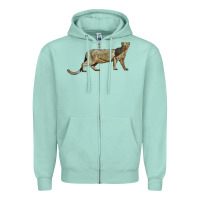 Seafoam Jaguarundi Zipper Hoodie - LillyAllenDesigns