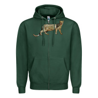 Sports Green Jaguarundi Zipper Hoodie - LillyAllenDesigns