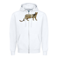 White Jaguarundi Zipper Hoodie - LillyAllenDesigns