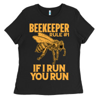 Black bee beekeeper if i run you run bumble bee humour 449 hive beekeeping Ladies Tee - Craftify