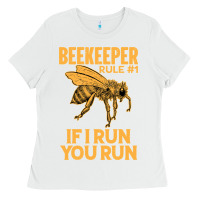 White bee beekeeper if i run you run bumble bee humour 449 hive beekeeping Ladies Tee - Craftify