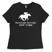 Saratoga Springs New York Horse Racing Jockey Ladies Tee | Teevron