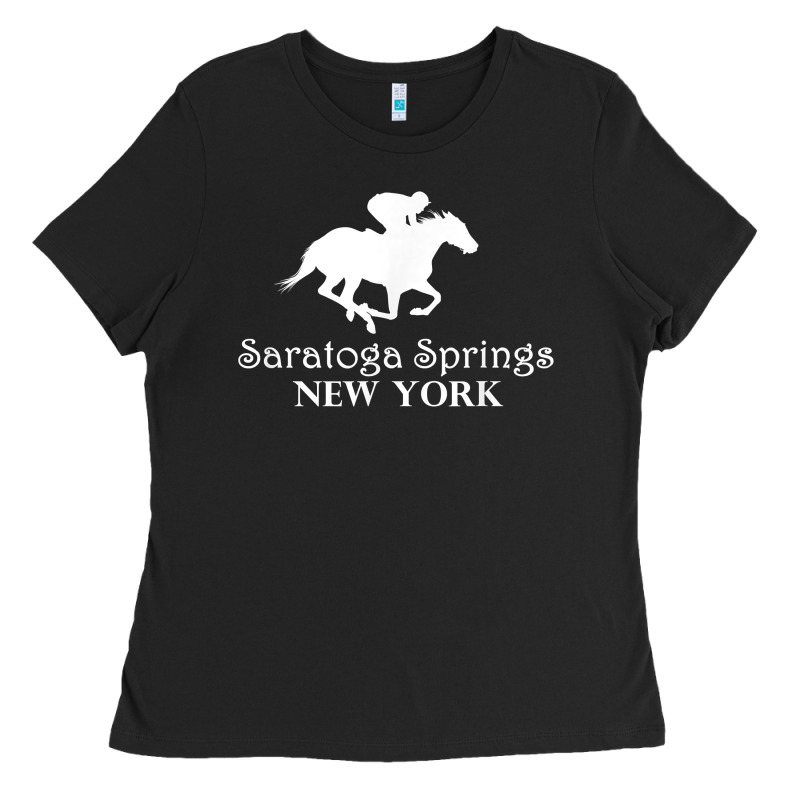 Saratoga Springs New York Horse Racing Jockey Ladies Tee by Craftify | Teevron