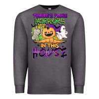 Charcoal Heather theres some horrors in this house Premium Sweatshirt - BarkalooDesign