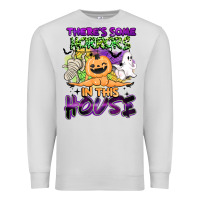 Dove Grey theres some horrors in this house Premium Sweatshirt - BarkalooDesign
