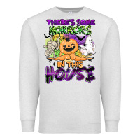 Oatmeal Heather theres some horrors in this house Premium Sweatshirt - BarkalooDesign