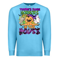 Ocean Blue theres some horrors in this house Premium Sweatshirt - BarkalooDesign