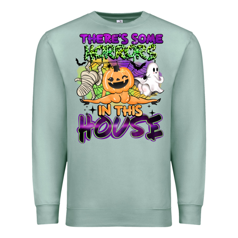 Theres Some Horrors In This House Premium Sweatshirt by BarkalooDesign | Teevron